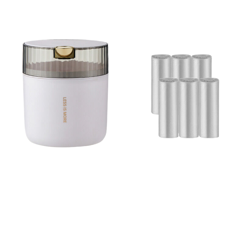 White desktop trash can standard 1-roll garbage bag 14cm * 15cm including button * 16cm