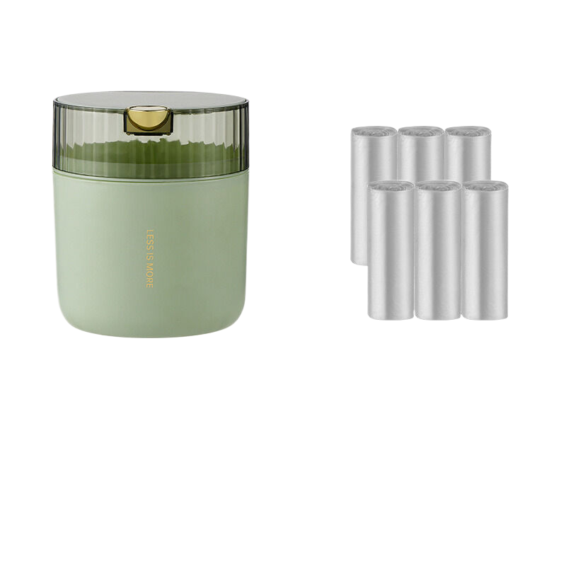 Light cedar green desktop trash can standard 6-roll garbage bag 14cm * 15cm including button * 16cm