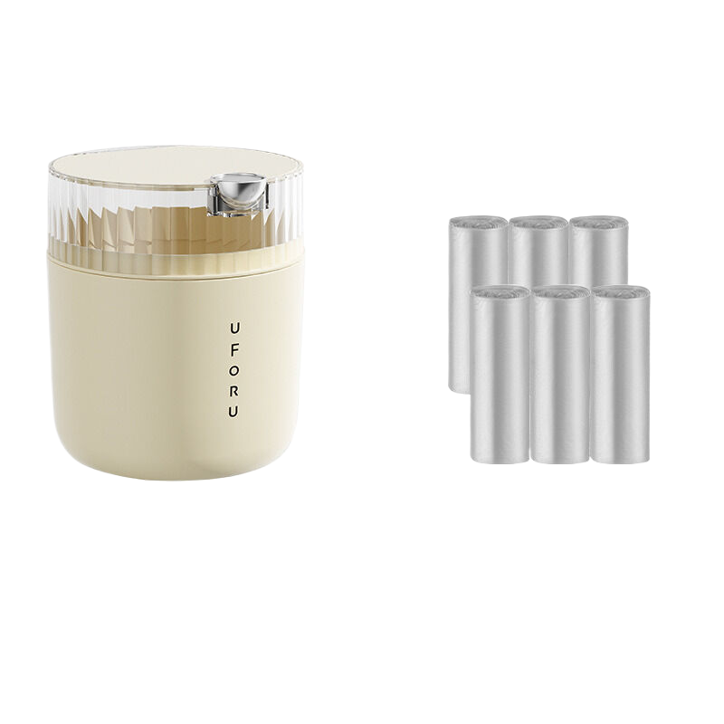 Cream white desktop trash can standard 6-roll trash bag 14cm * 15cm including button * 16cm