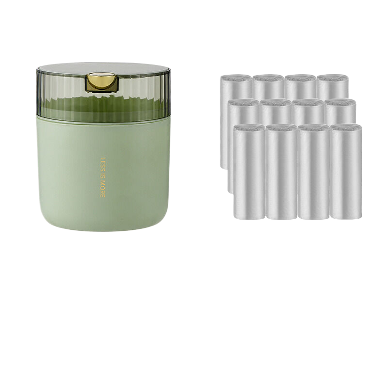 Light cedar green desktop garbage bin standard 12 roll garbage bag 14cm * 15cm including button * 16cm