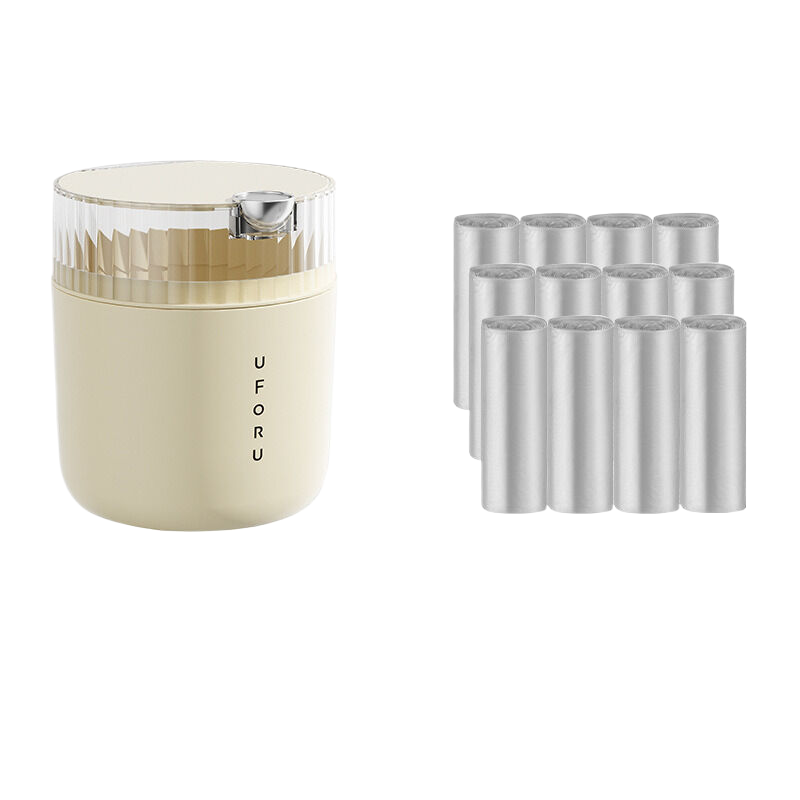 Cream white desktop garbage bin standard 12 roll garbage bag 14cm * 15cm including button * 16cm