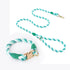 Handmade Gradient Rope Dog Collar & Leash Set - Colorful Braided Cotton (Light green - Size M)