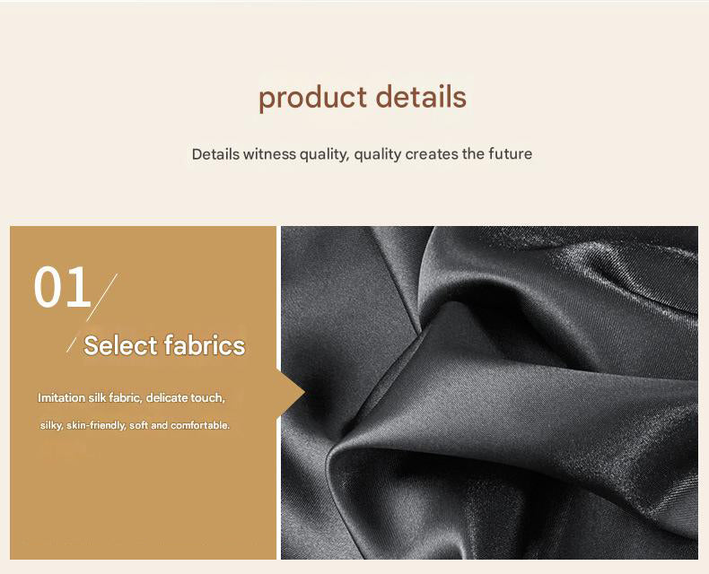 Navy blue Silky Satin Pillowcase Pair - Smooth for Hair & Skin, Elastic Fitted (46x70+16cm)