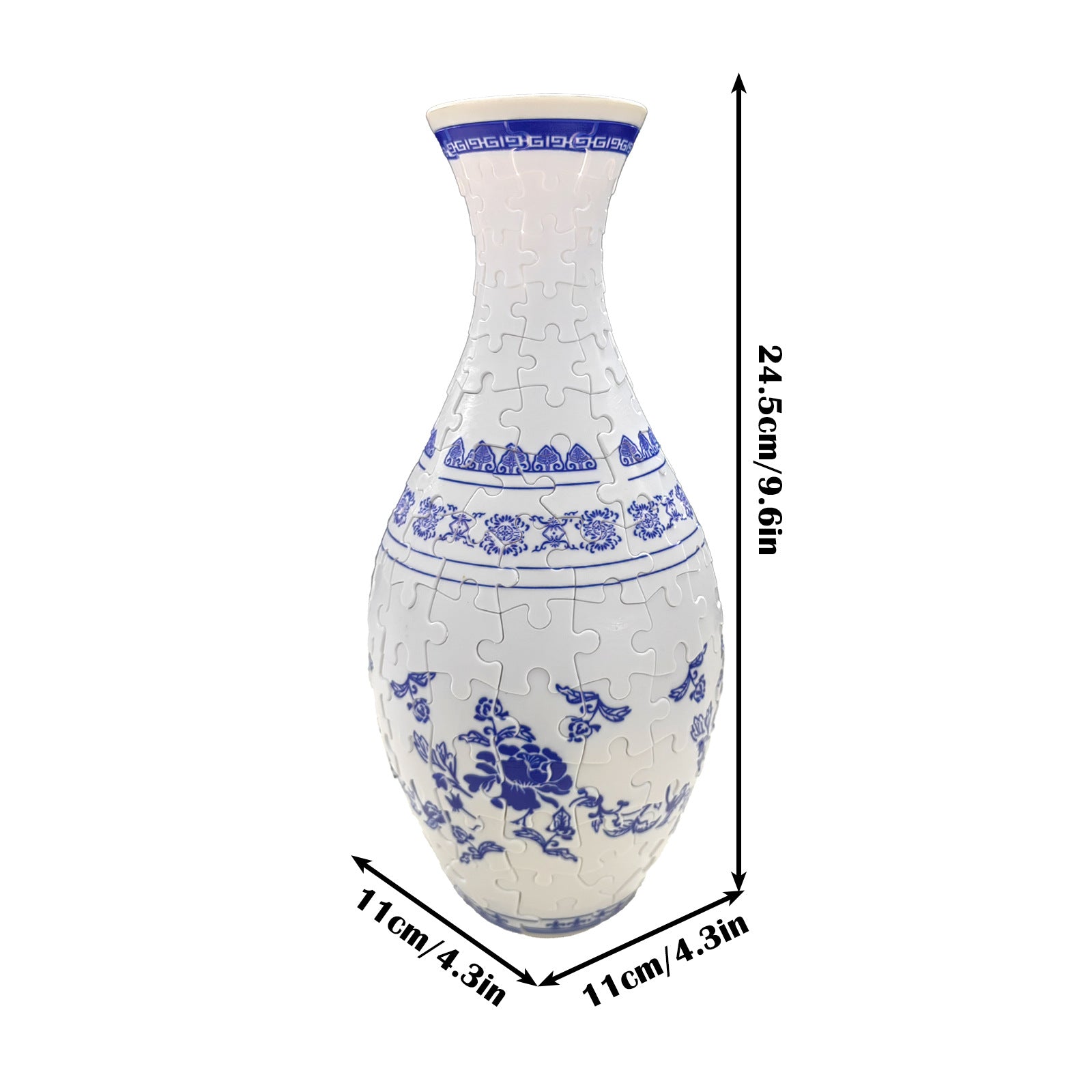 Unique 3D Puzzle Vase with Built-in Water Holder - Fun DIY Project (Waves)