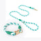 Handmade Rope Dog Collar and Leash Set - Colorful Woven Cotton (Light green - Size XL)