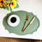 4 pcs Retro Faux Leather Placemat - Waterproof & Oil-Proof Dining Table Mat ( Bean Green)