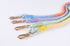 Premium Leather Pet Collar and Leash - Soft, Strong Braided Rope (Pink Purple - Size M)