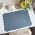 4 pcs Decorative Faux Leather Placemats - Unique Shape, Beautiful Packaging (Light blue)