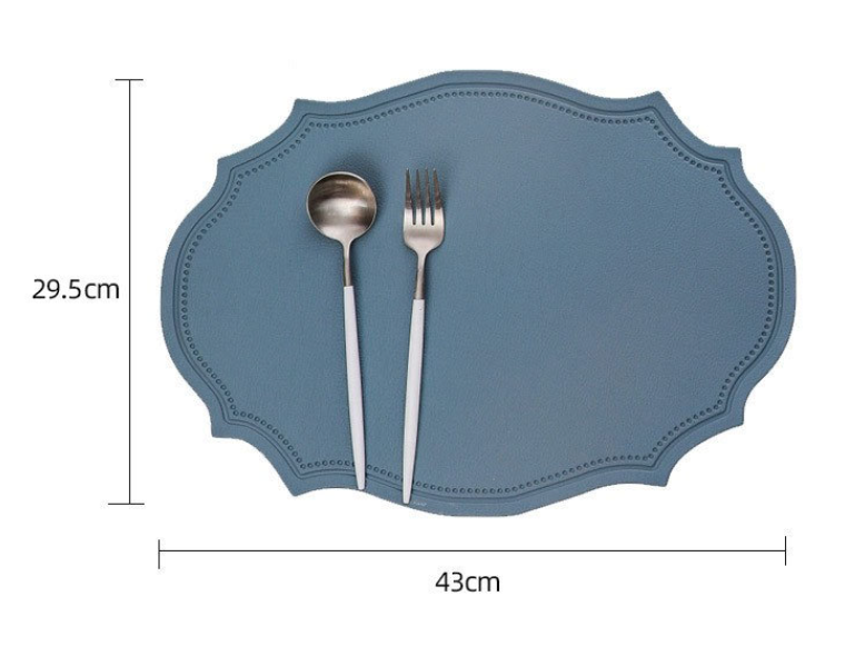 4 pcs Retro Faux Leather Placemat - Waterproof & Oil-Proof Dining Table Mat (Pink)