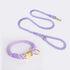 Handmade Rope Dog Collar and Leash Set - Colorful Woven Cotton Cotton (Purple - Size M)