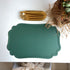 4 pcs Retro Faux Leather Placemat - Waterproof & Oil-Proof Dining Table Mat (Green)