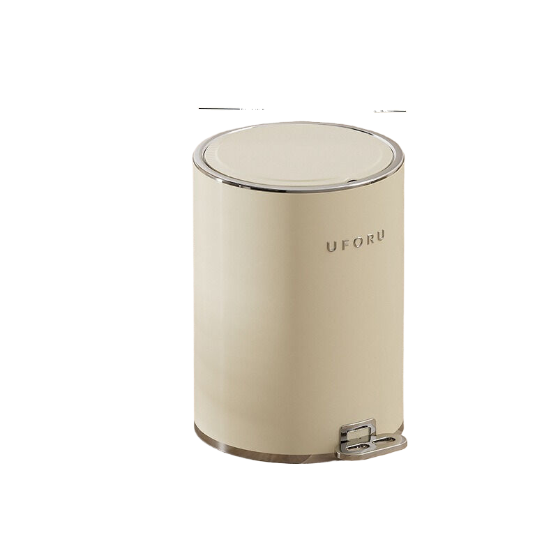 Milk white silver plated circular trash can 15L 23.8cm * 33.5cm