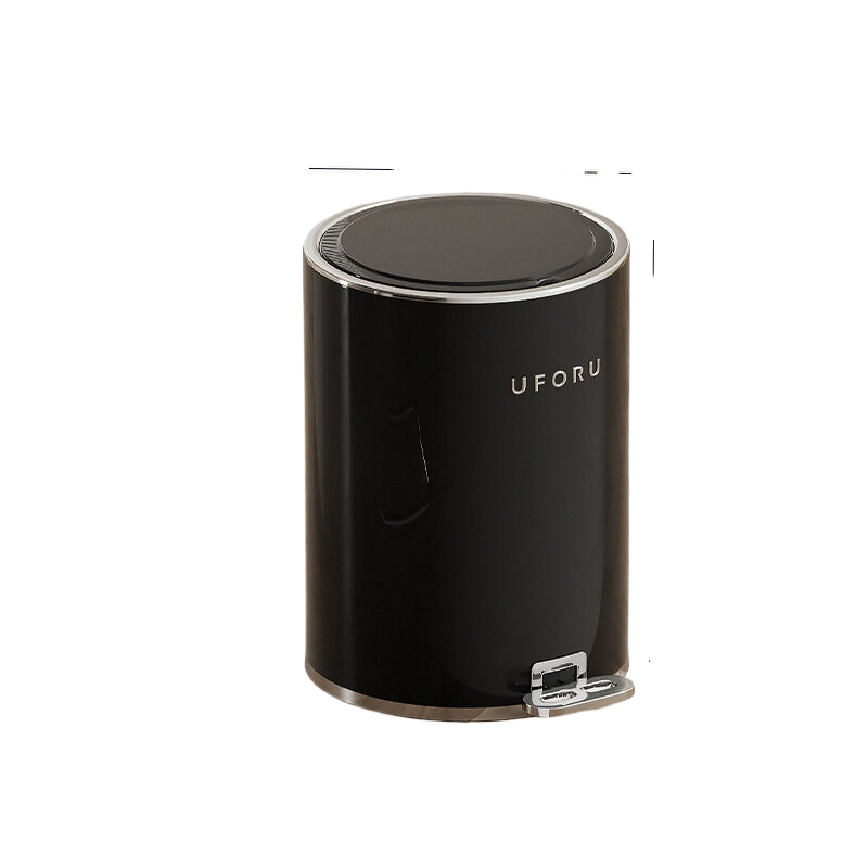 Black silver plated circular trash can 15L 23.8cm * 33.5cm