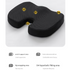 Grey Ergonomic U-Shaped Memory Foam Seat Cushion - Coccyx Relief & Posture Support with Breathable Cover