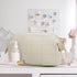 Beige Chic Quilted Puffer Makeup Bag - Large Capacity Travel Cosmetic Organizer with Wide Opening