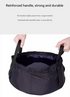 2 Pcs Black Ultra-Lightweight Collapsible Travel Basin - Waterproof Folding Bucket for Camping, Hiking & Outdoors (8.5L)