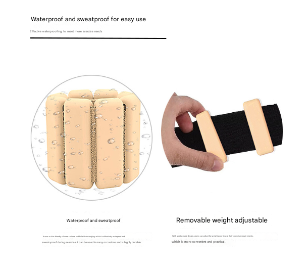 Grey Premium Adjustable Silicone Wrist & Ankle Weights (1lb Each, 2lb Pair) - Waterproof & Sweatproof for Enhanced Yoga, Running & Fitness Workouts