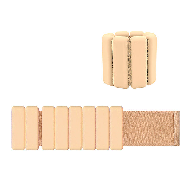 Khaki Premium Adjustable Silicone Wrist & Ankle Weights (1lb Each, 2lb Pair) - Waterproof & Sweatproof for Enhanced Yoga, Running & Fitness Workouts