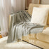 Grey Elegant Herringbone Tassel Throw Blanket - Large Acrylic Faux Cashmere Soft Cozy Blanket for Sofa, Bed & Decor (130x240cm)