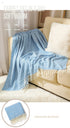 Khaki Elegant Herringbone Tassel Throw Blanket - Large Acrylic Faux Cashmere Soft Cozy Blanket for Sofa, Bed & Decor (130x240cm)