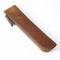 Brown Vintage Crazy Horse Leather Zippered Pen Case - Retro Pencil Pouch & Small Accessories Bag