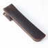 Coffee Vintage Crazy Horse Leather Zippered Pen Case - Retro Pencil Pouch & Small Accessories Bag