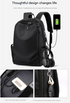 Black Modern Anti-Theft Laptop Backpack with USB Charging Port - Water-Repellent Travel & Business Bag for 15.6 Inch Laptops