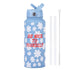 Style 19A Blue and White Plaid Vibrant Fun Print 1L Stainless Steel Insulated Water Bottle - 32oz Large Capacity with Straw Lid & Carry Handle - BPA-Free