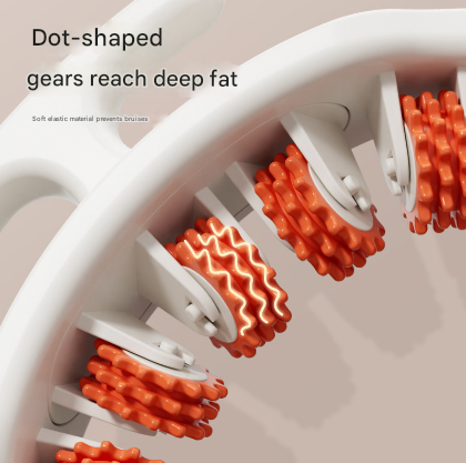 Grey and White Adjustable 3D Leg & Body Roller Massager - Deep Tissue Muscle Relief for Thighs, Calves, Arms - Fascia & Cellulite Tool with Detachable Handles