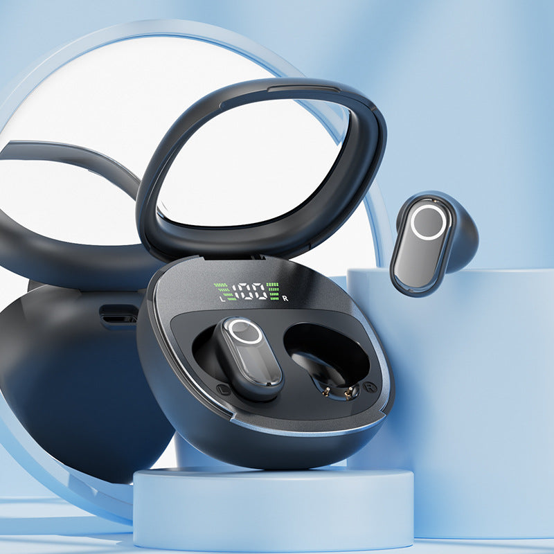 Black Feather-Light TWS Earbuds - Bluetooth 5.4, Hi-Fi Sound, LED Display Case, 60H+ Playtime, Touch Control