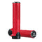 Red Ergonomic Lock-On Bike Grips - Anti-Slip TPR Rubber, Alloy Rings & Plugs for MTB & Commuter Bikes