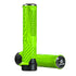 Green Ergonomic Lock-On Bike Grips - Anti-Slip TPR Rubber, Alloy Rings & Plugs for MTB & Commuter Bikes