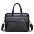 Black Men's PU Leather Briefcase - Vintage Style Laptop Messenger Bag, Crossbody Satchel for Business & Casual