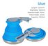 Blue 1.5L Collapsible Silicone Camping Kettle - Portable Foldable Travel Water Boiler, Stainless Steel Base