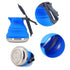 Blue 1.5L Collapsible Silicone Camping Kettle - Portable Foldable Travel Water Boiler, Stainless Steel Base
