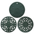 Elegant Floral Silicone Trivet Mat Set (3-Pack, Dark Green) - Heat Resistant, Non-Slip Kitchen Hot Pads & Pot Holders