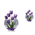 2 Pcs Charming Purple Tulip 2D Acrylic Ornament - Flat Floral Tabletop Art Decor Accent