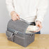 2 Pcs Blue Premium Double Layer Insulated Lunch Bag - 8.4L Thermal Cooler Tote with Shoulder Strap