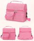2 Pcs Blue Premium Double Layer Insulated Lunch Bag - 8.4L Thermal Cooler Tote with Shoulder Strap
