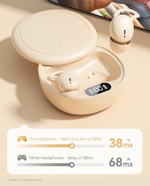 Beige Ultra-Comfort Wireless Sleep Earbuds - Bluetooth 5.4, Hi-Res Audio, Noise Isolating, 60H Playtime for Side Sleepers