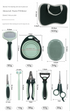 Grey and Green Complete 8-Piece Pet Grooming Kit - Essential Dog & Cat Care Tools with Brushes, Nail Clippers, Scissors & Portable Case