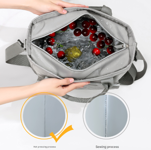 Grey Chic Insulated Lunch Tote Bag - 11L Large Capacity Cooler for Work, Picnic & Travel - Durable Oxford Fabric