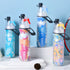 Yellow 500ML Insulated Sports Water Bottle with Cooling Mist - Triple-Layer Design Keeps Drinks Cold for Hours - Portable PE Misting Bottle