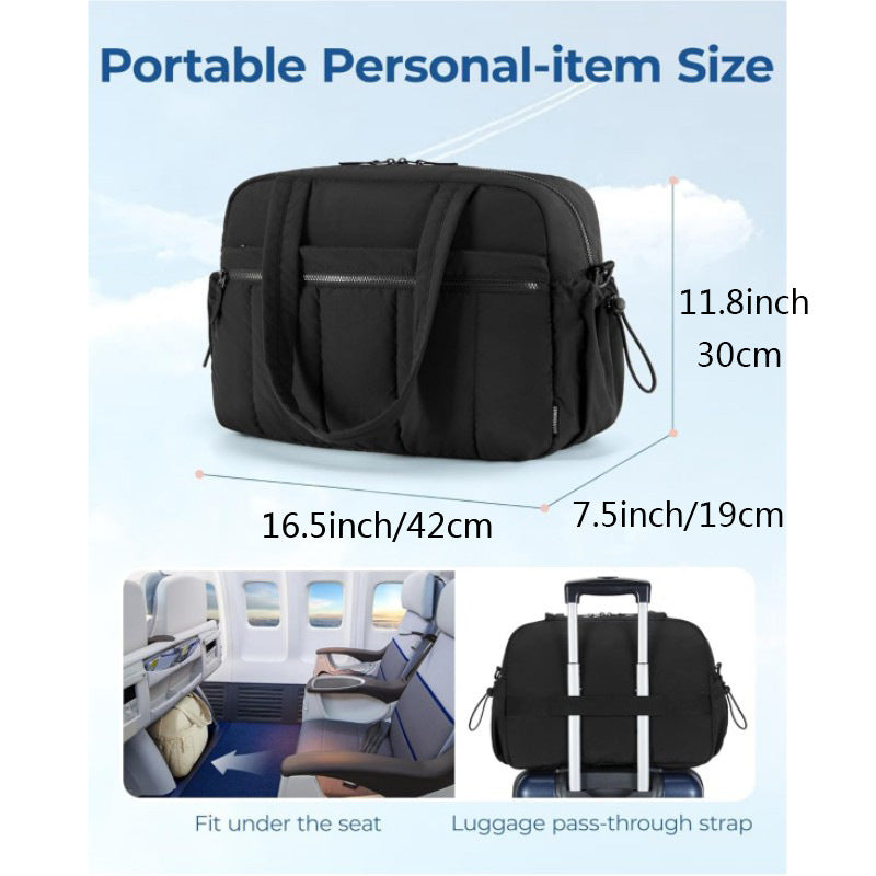 Beige Versatile Carry-On Travel Duffel Bag - Airline Personal Item Size with Waterproof Wet Pocket & Trolley Sleeve