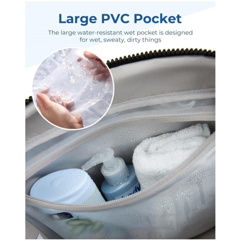 Light Green Versatile Carry-On Travel Duffel Bag - Airline Personal Item Size with Waterproof Wet Pocket & Trolley Sleeve
