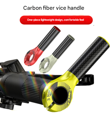 Black and Red Ultralight Carbon Fiber Bicycle Bar Ends - Ergonomic Anti-Slip Grips for MTB & Hybrid Bikes (22.2mm)