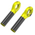 Black and Fluorescent Yellow Ultralight Carbon Fiber Bicycle Bar Ends - Ergonomic Anti-Slip Grips for MTB & Hybrid Bikes (22.2mm)