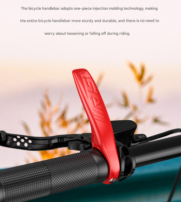 Red Ultralight Ergonomic Bike Bar Ends - High-Strength Composite Horn Grips (22.2mm)