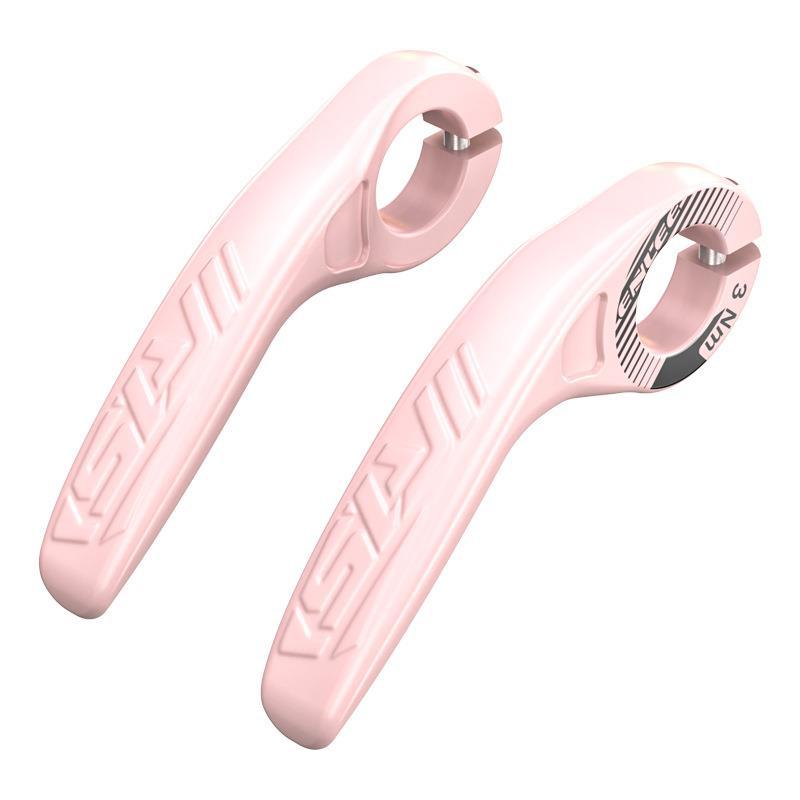 Pink Ultralight Ergonomic Bike Bar Ends - High-Strength Composite Horn Grips (22.2mm)