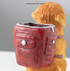 Blue Backpack Charming Golden Retriever Puppy Pen Holder - Resin Desktop Organizer & Decorative Figurine